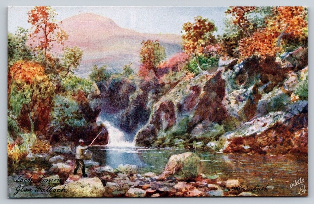 Vintage Tuck Oilette Postcard Glen Falloch Loch Lomond Scotland HB Wimbush